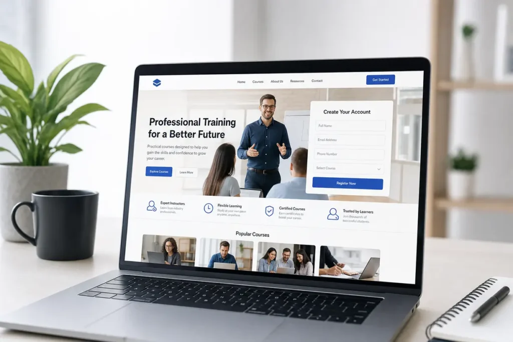 Strona WordPress dla firmy szkoleniowej z formularzami